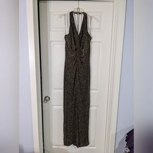 Gold sparkle prom dress